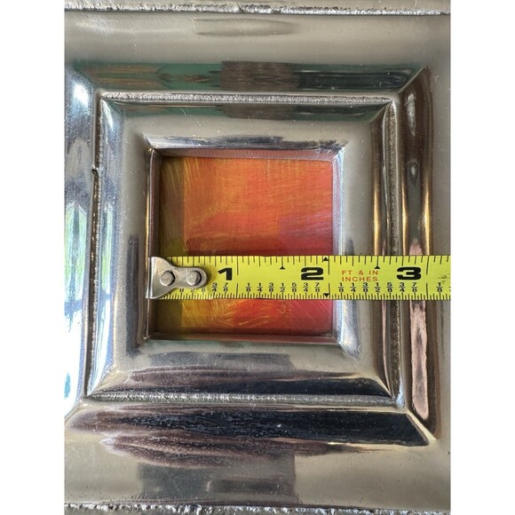 Beautiful Mexican Pewter Frame A Work Of Art To Showcase Your Art Opening 2”x2” - Picture 14 of 14